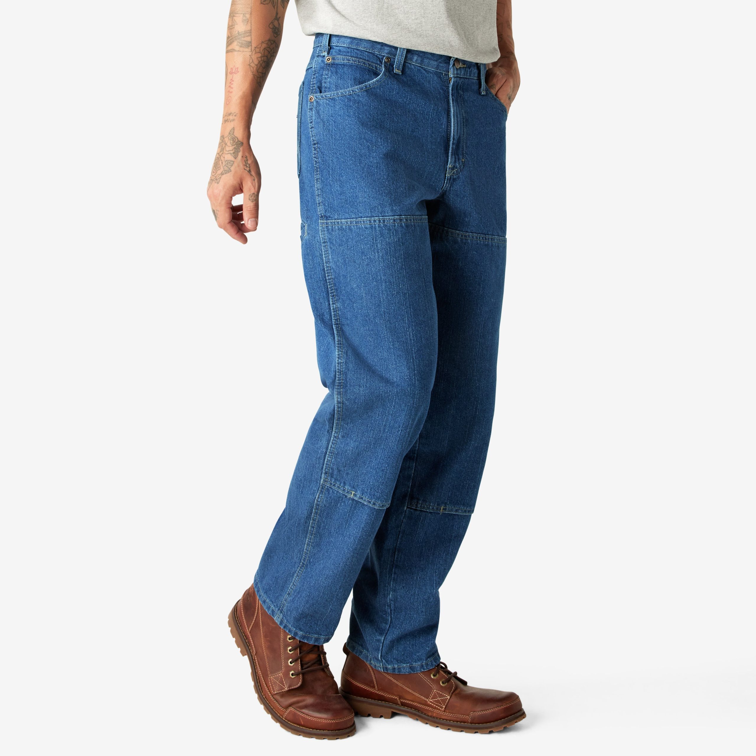 Relaxed Fit Double Knee Jeans - Image 4