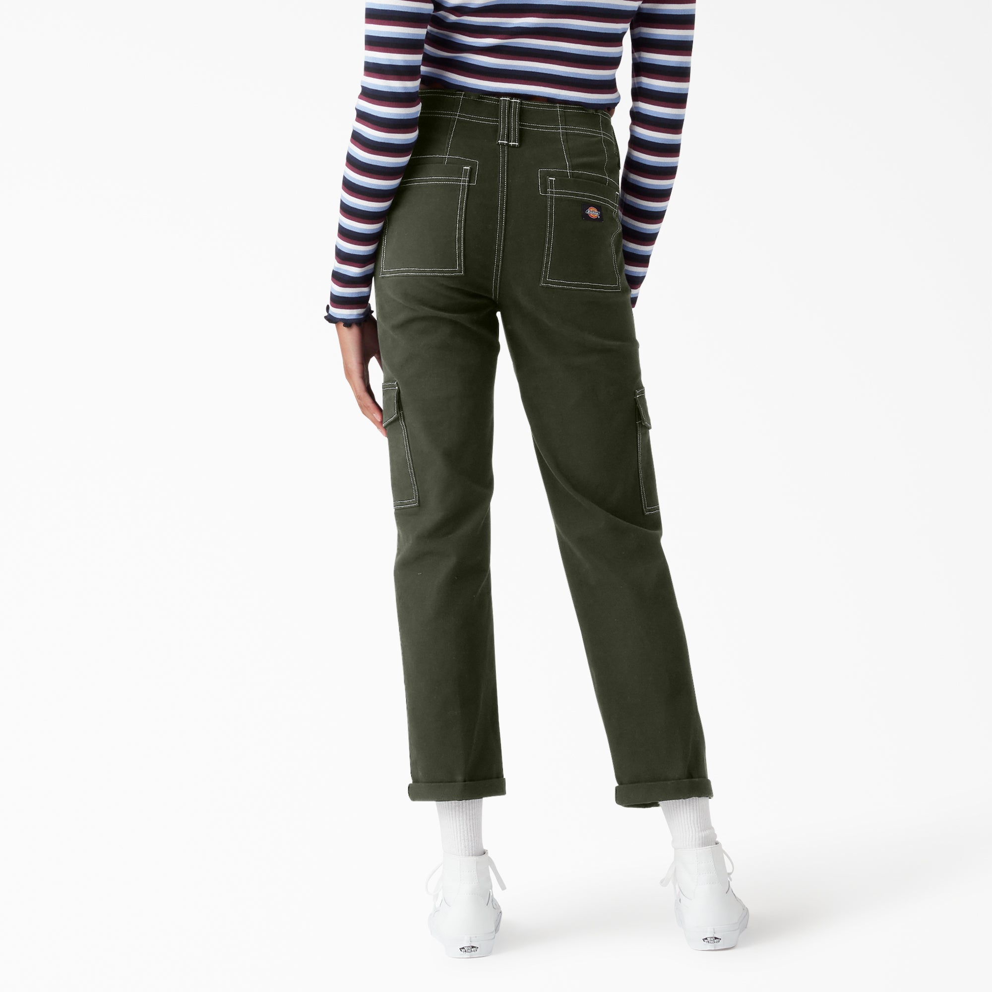Women's Skinny Fit Cuffed Cargo Pants - Image 2