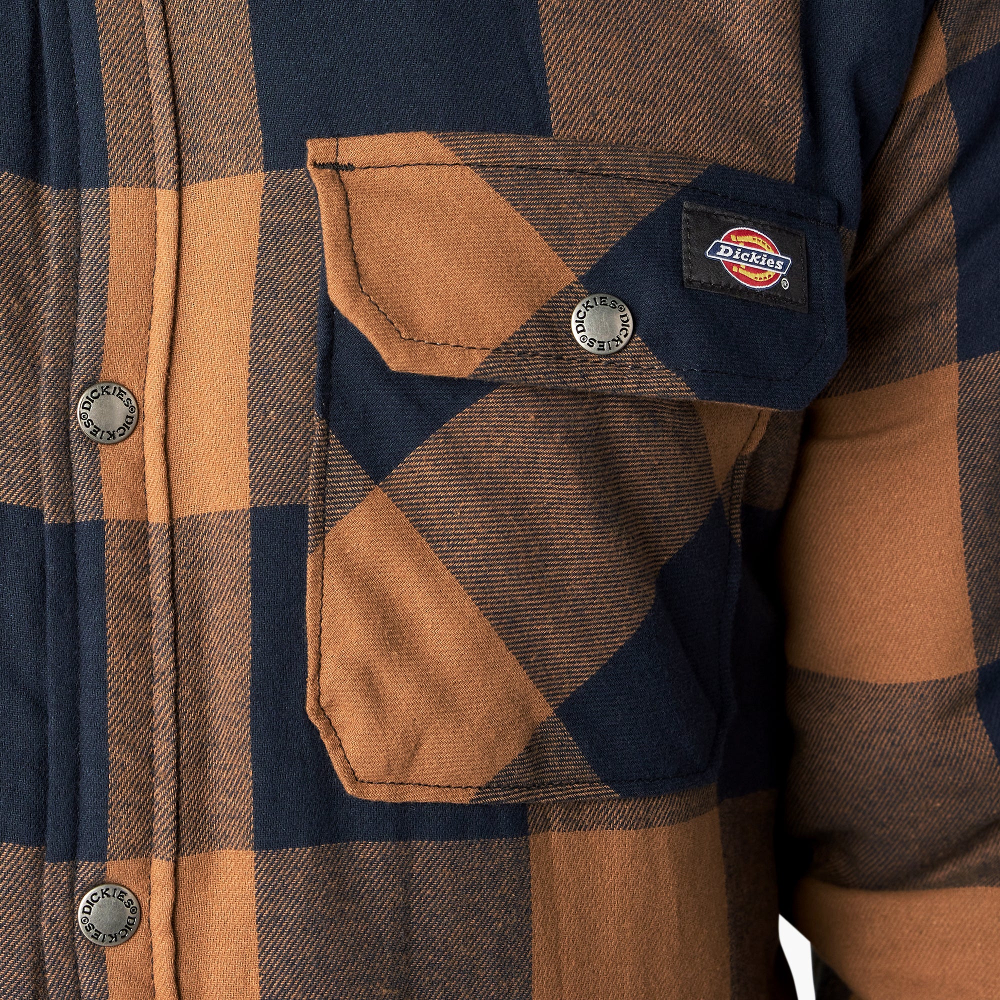 Water Repellent Fleece-Lined Flannel Shirt Jacket - Image 7