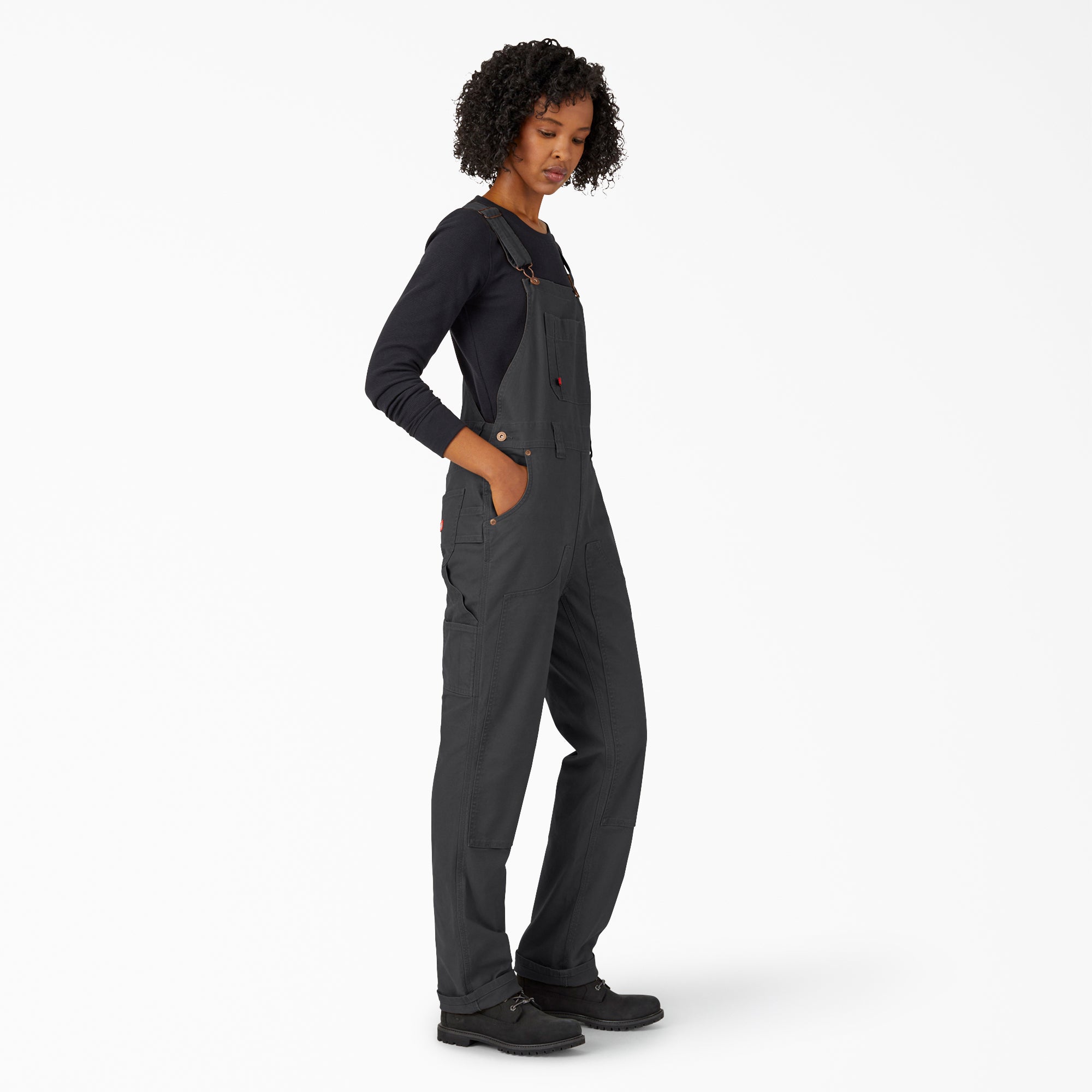 Women's Straight Fit Duck Double Front Bib Overalls - Image 4