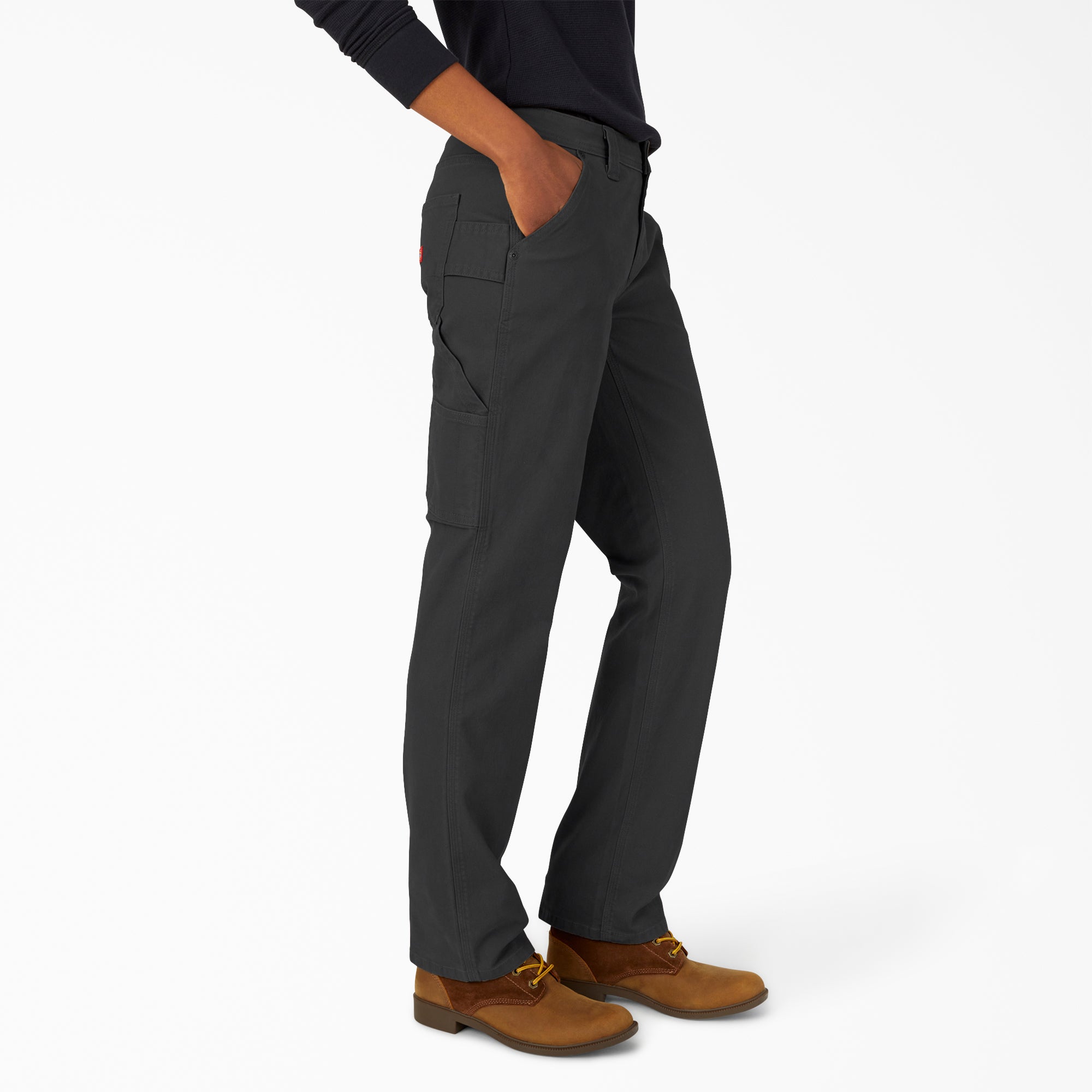Women's FLEX Relaxed Straight Fit Duck Carpenter Pants - Image 4