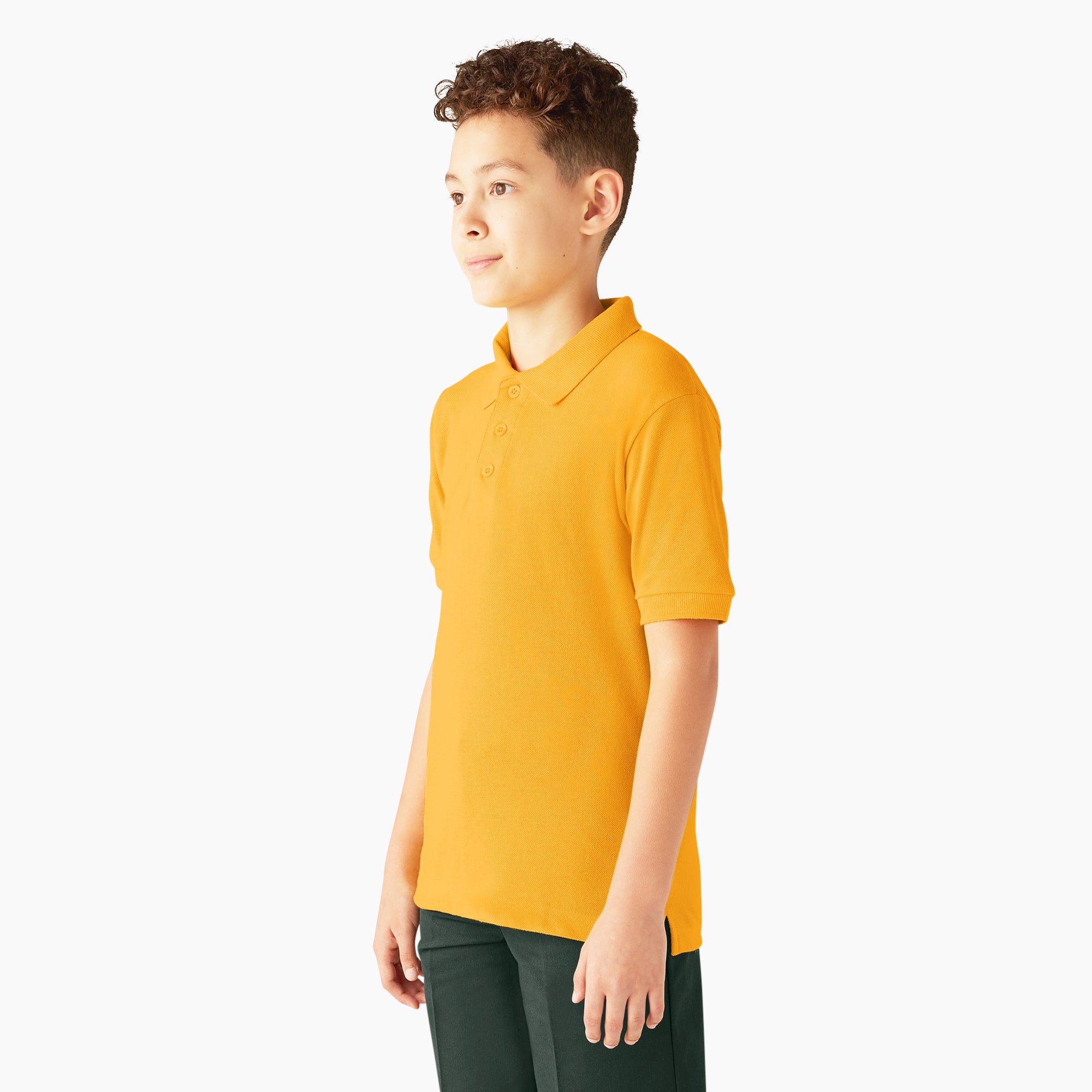 Kids' Piqu Short Sleeve Polo - Image 3