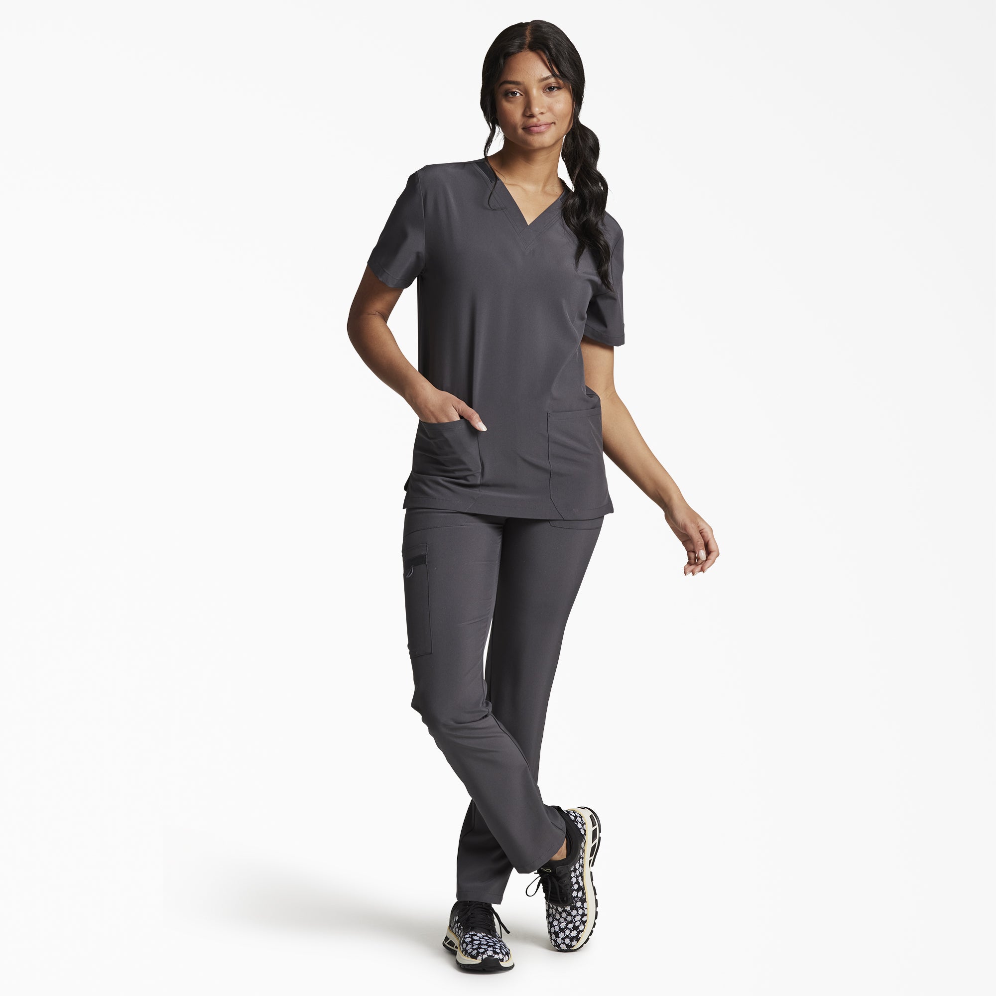 Unisex EDS Essentials V-Neck Scrub Top - Image 5