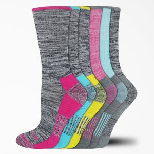 Women's Moisture Control Free Run Crew Socks. Size 6-9. 6-Pack